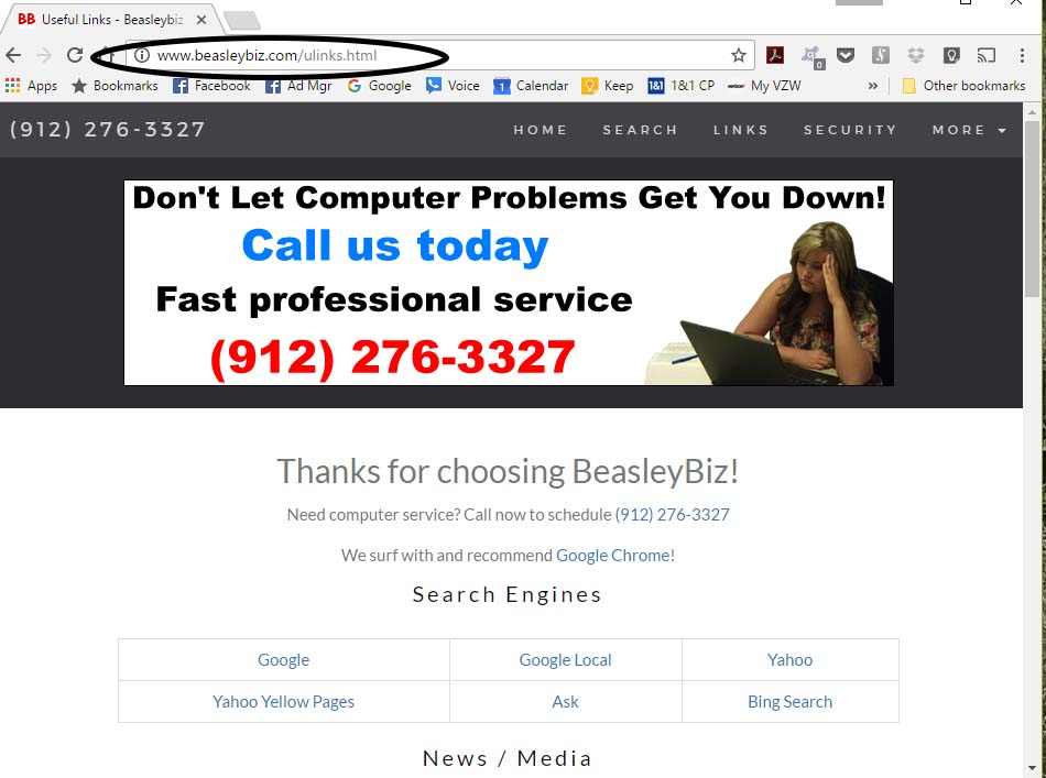 Type the URL in the address bar